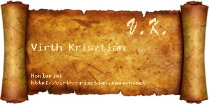 Virth Krisztián névjegykártya